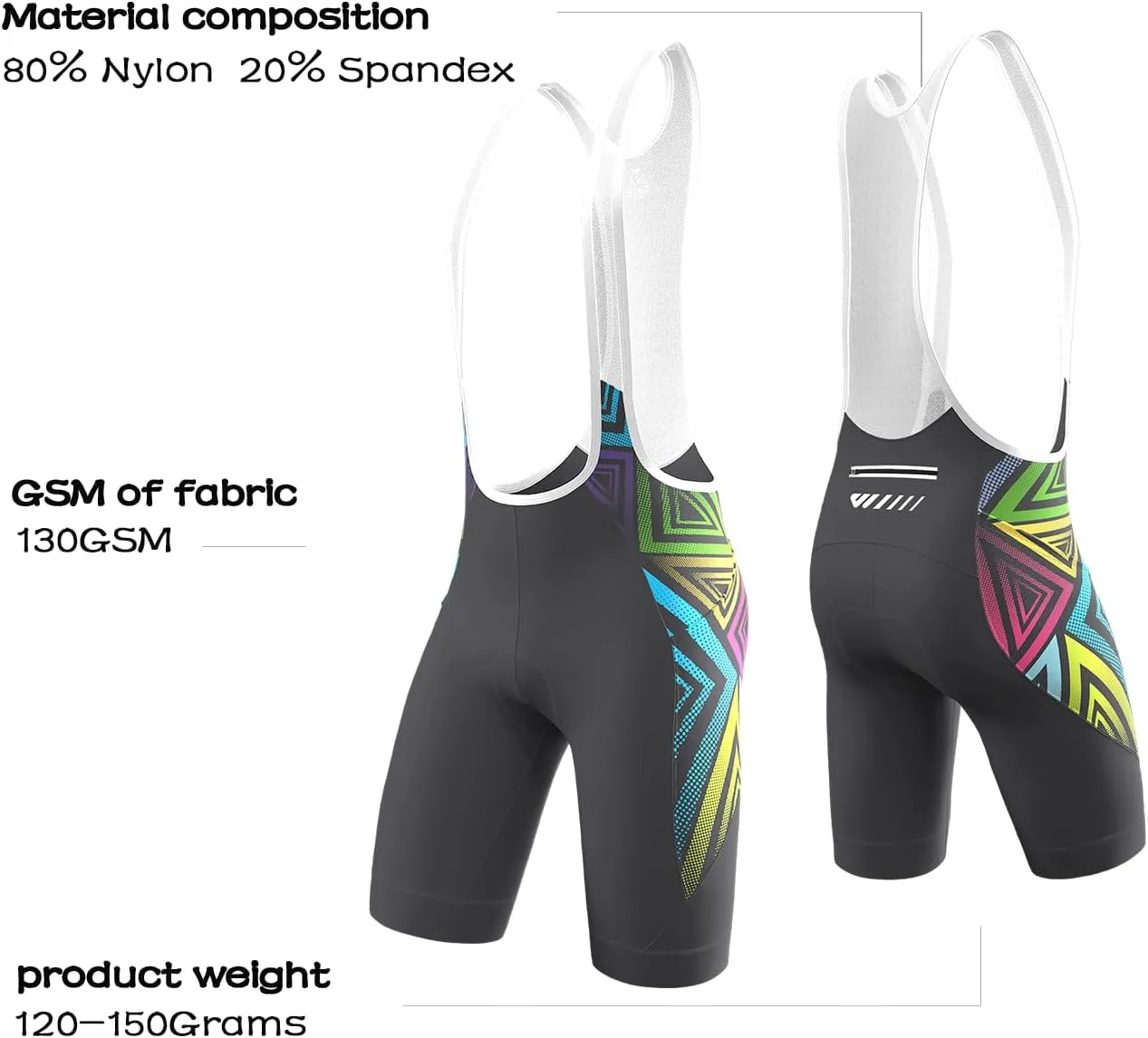 Logas Cycling Bib Shorts Men Cycling Shorts with Shoulder Straps Bike Biking Bibs with 4D Padding Breathable Quick-Dry