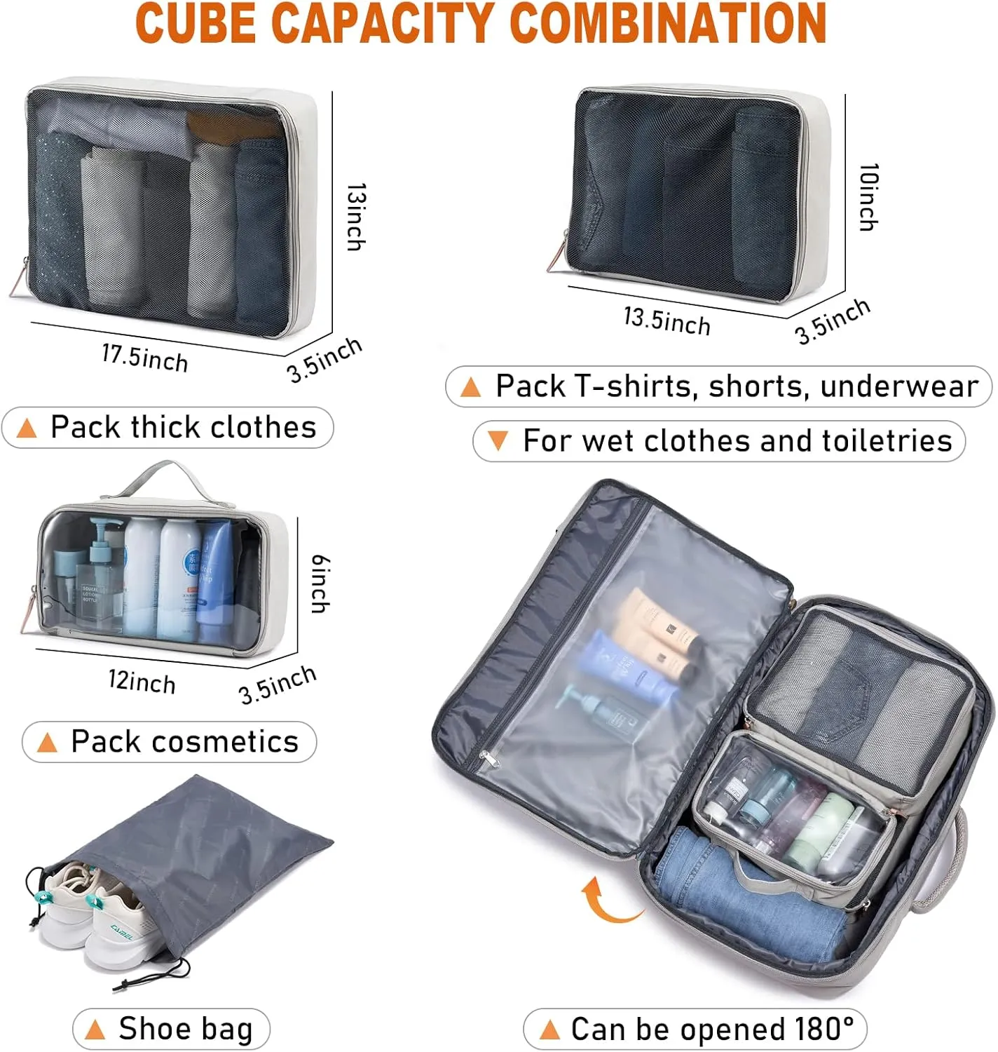 LOVEVOOK Carry on Backpack, 45L Large Travel Backpack for Women Airline Approved, Expandable Large Suitcase Backpacks With 4 Packing Cubes, Aer Travel Pack 3, Water Resistant Weekender Bag