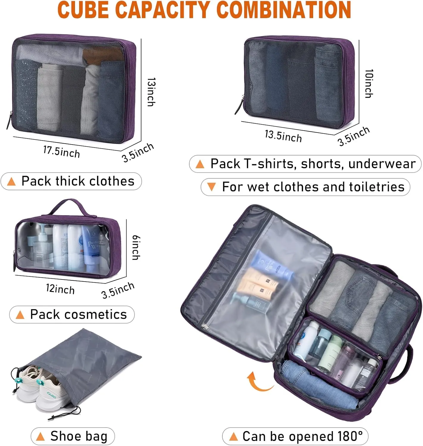 LOVEVOOK Carry on Backpack, 45L Large Travel Backpack for Women Airline Approved, Expandable Large Suitcase Backpacks With 4 Packing Cubes, Aer Travel Pack 3, Water Resistant Weekender Bag