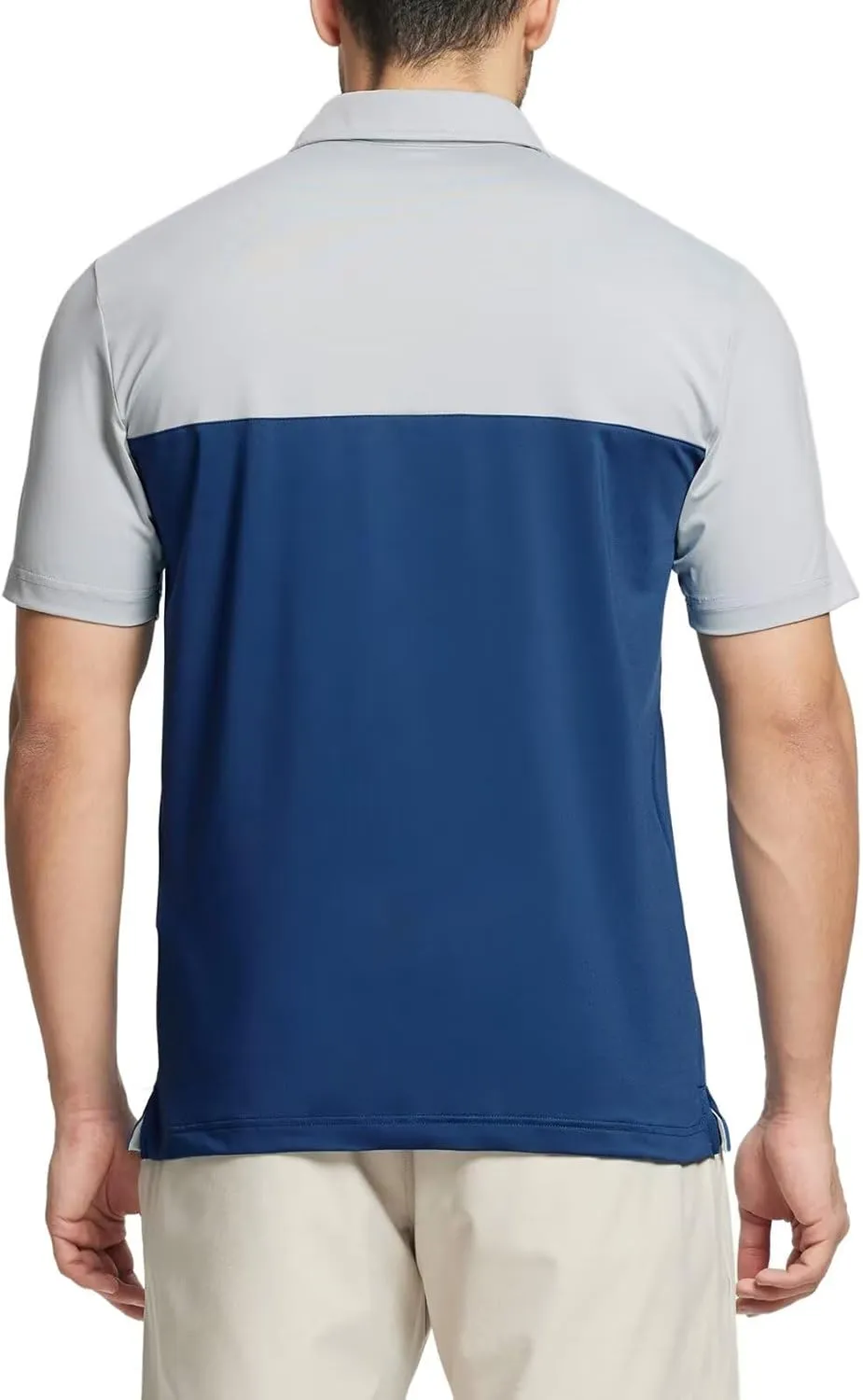 M MAELREG Golf Shirts for Men Dry Fit Performance Chest Print Color Block Moisture Wicking Casual Short Sleeve Polo Shirts