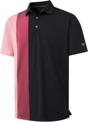 M MAELREG Mens Golf Polo Shirts Short Sleeve Dry Fit Casual Performance Moisture Wicking Color Block Polo Shirts for Men
