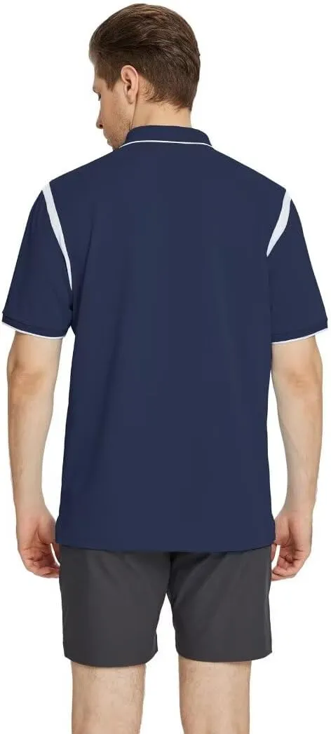 M MAELREG Polo Shirts for Men Short Sleeve Casual Dry Fit Lightweight Performance Moisture Wicking Zipper Mens Golf Shirts