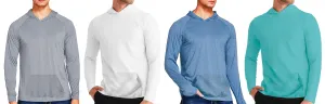 M-RGHD - Wholesale Men's Hooded Heather & Solid Long Sleeve Rash Guard