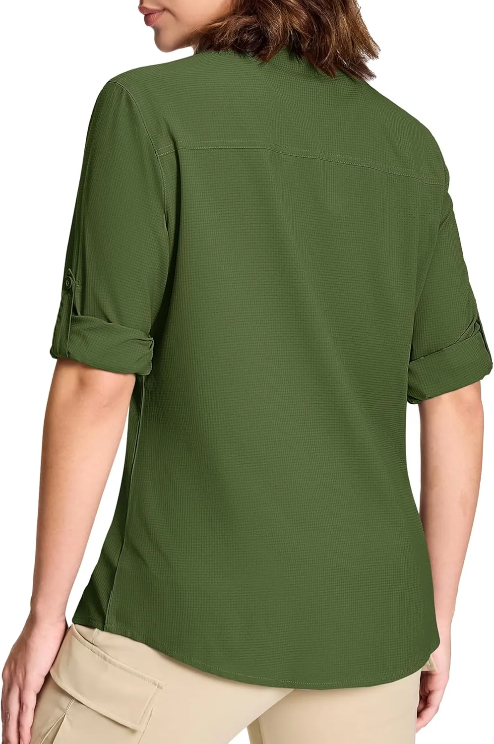 MAGCOMSEN Women's UPF 50  Long Sleeve Fishing Shirts UV Sun Protection Quick Dry Button Down Safari Hiking Travel Shirts