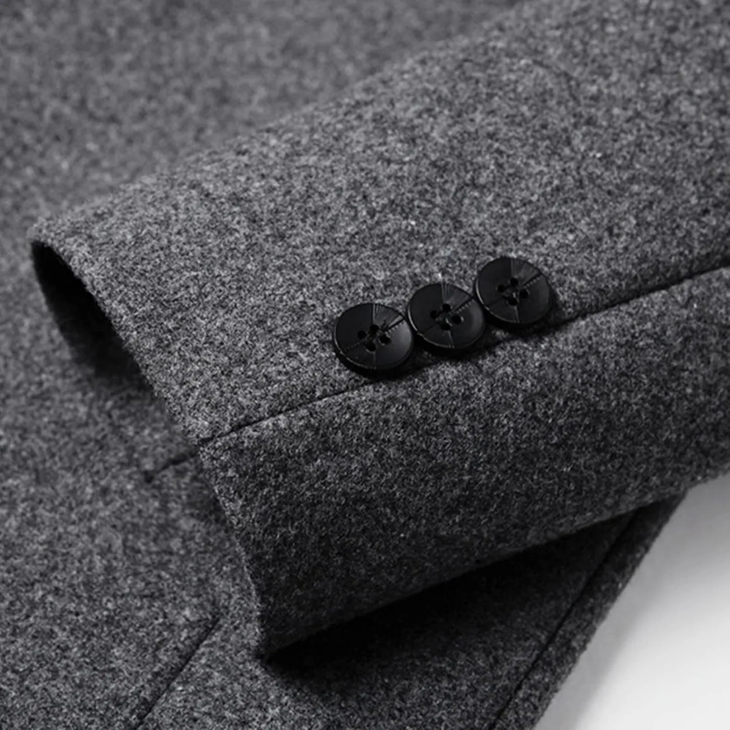 Maiyifu-GJ Men's Stylish Wool Blend Trench Coat Single Breasted Business Down Long Overcoat Mid-Length Slim Jacket Topcoat