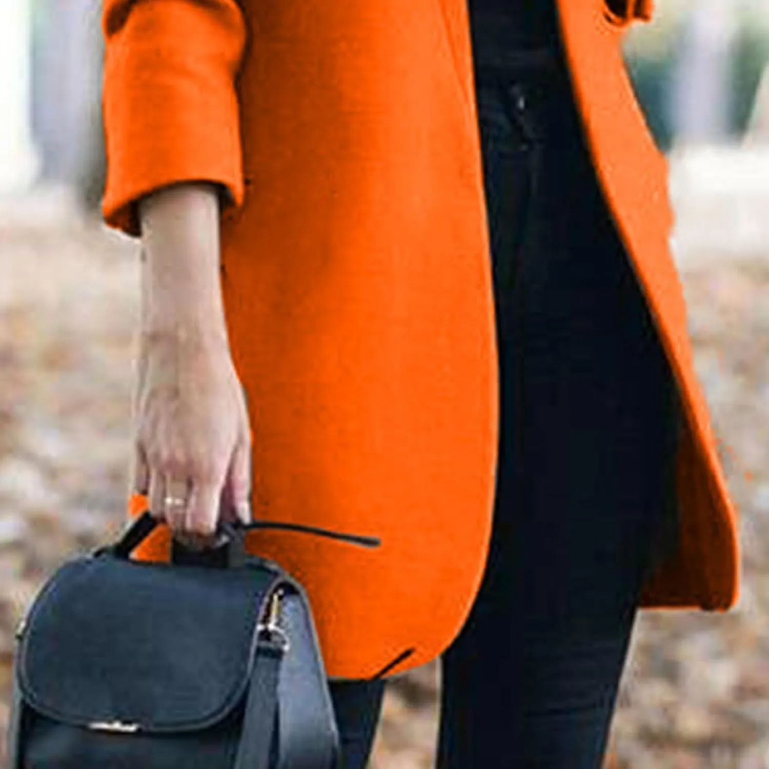 Maiyifu-GJ Womens Stand Collar Wool Blend Coats Casual Warm Open Front Cardigan Trench Overcoat Mid Long Slim Fit Jackets