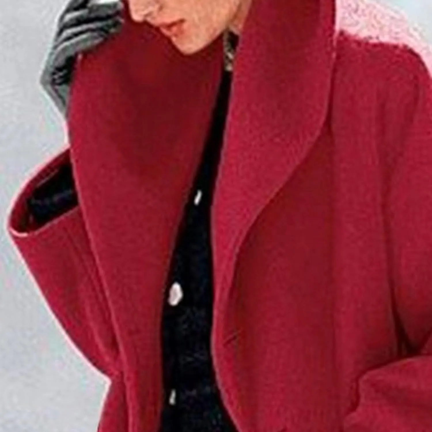 Maiyifu-GJ Wool Coat for Women Shawl Collar Trench Coats Wool Blend Lapel Single Breasted Long Coat Casual Cardigan Jacket
