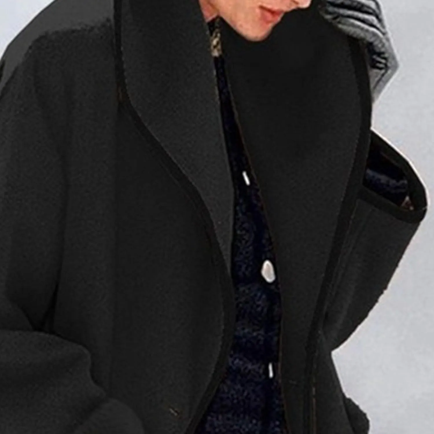 Maiyifu-GJ Wool Coat for Women Shawl Collar Trench Coats Wool Blend Lapel Single Breasted Long Coat Casual Cardigan Jacket