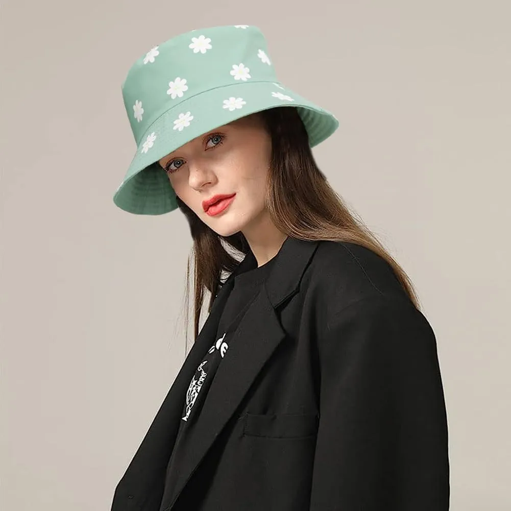 Malaxlx Unisex Bucket Hat Beach Sun Hat Aesthetic Fishing Hat for Men Women Teens, Reversible Double-Side-Wear