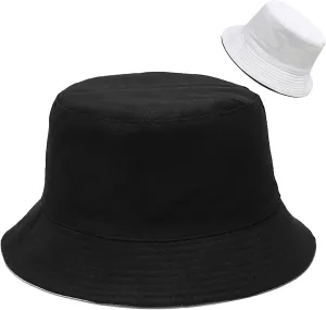 Malaxlx Unisex Bucket Hat Beach Sun Hat Aesthetic Fishing Hat for Men Women Teens, Reversible Double-Side-Wear