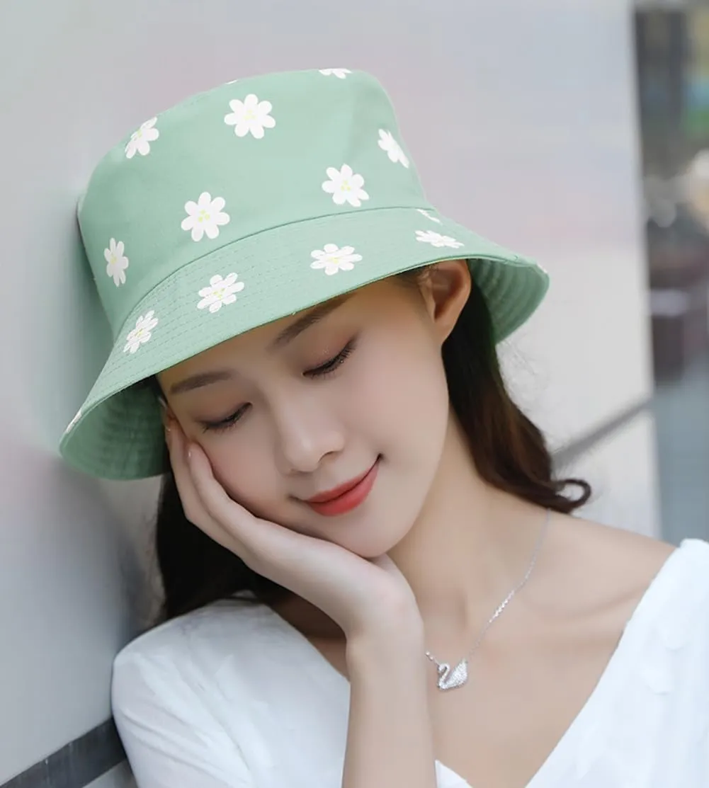 Malaxlx Unisex Bucket Hat Beach Sun Hat Aesthetic Fishing Hat for Men Women Teens, Reversible Double-Side-Wear