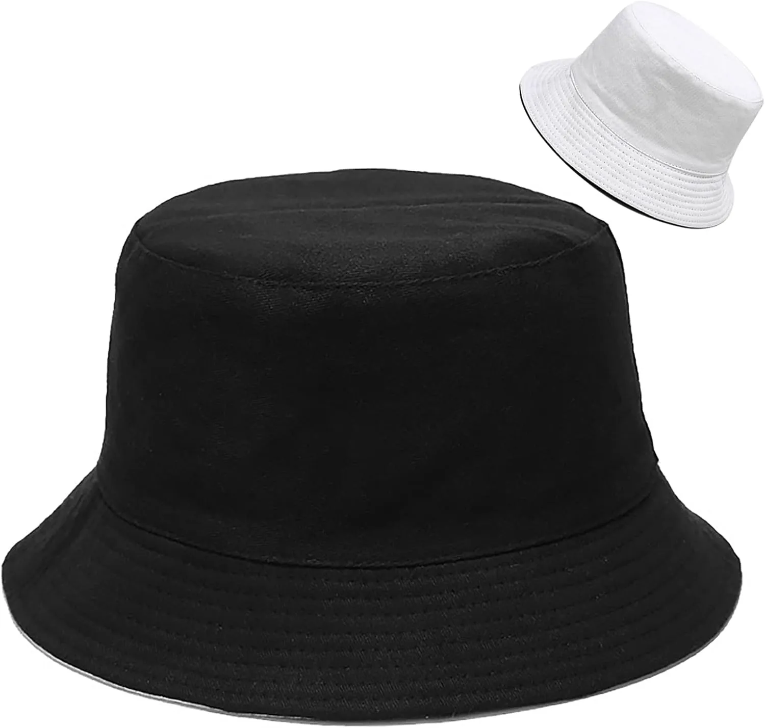 Malaxlx Unisex Bucket Hat Beach Sun Hat Aesthetic Fishing Hat for Men Women Teens, Reversible Double-Side-Wear
