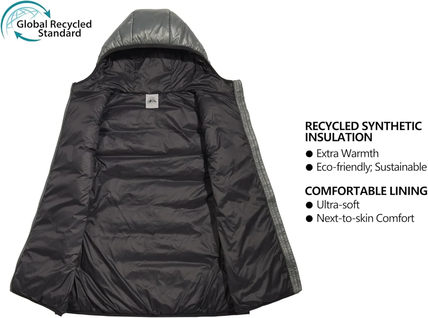 Mapamyumco Womens Lightweight Puffer Vest with Hood, Water-Resistant Sleeveless Jacket for Hiking Ski