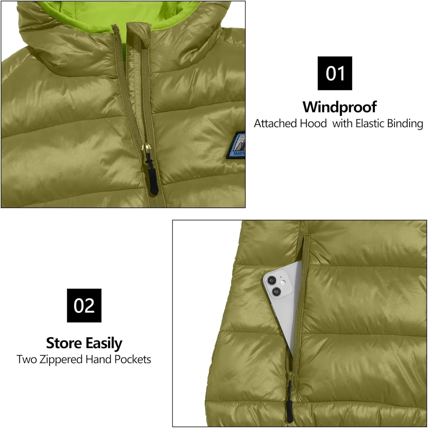 Mapamyumco Womens Lightweight Puffer Vest with Hood, Water-Resistant Sleeveless Jacket for Hiking Ski