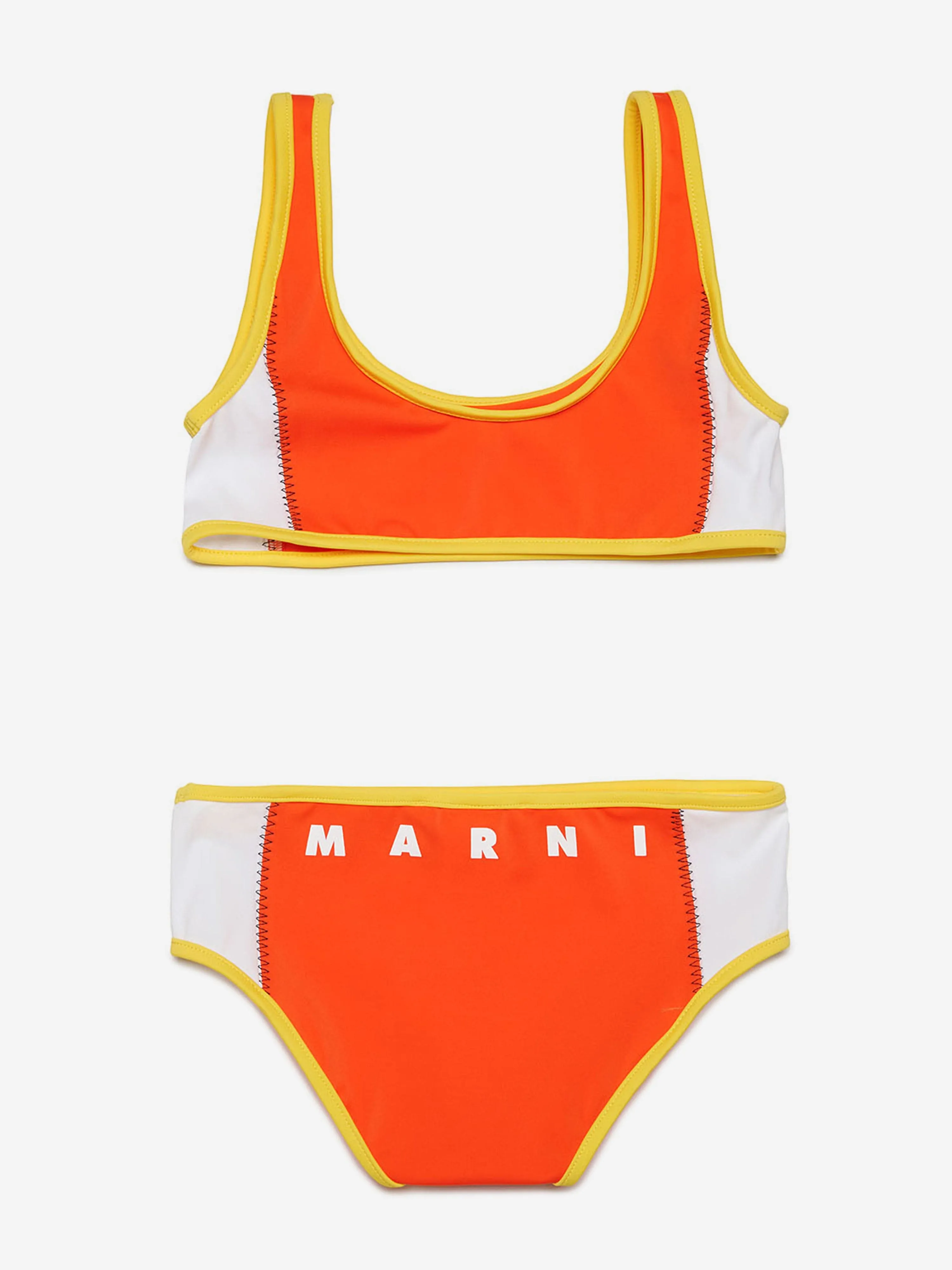 MARNI Girls Logo Bikini in Orange