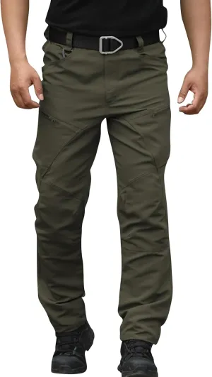 Men Cargo Pants Baggy Casual Trousers Water Resistant Straight Work Pants Multi Pockets Hiking Tactical Pants