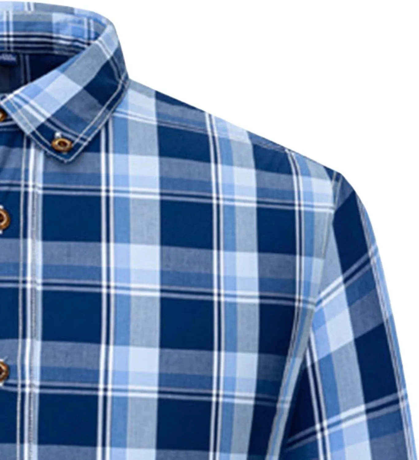 Men Color Matching Striped Long Sleeve Casual Shirt Cotton Plaid Soft Outdoor Shirts Flannel Plaid Button Shirt