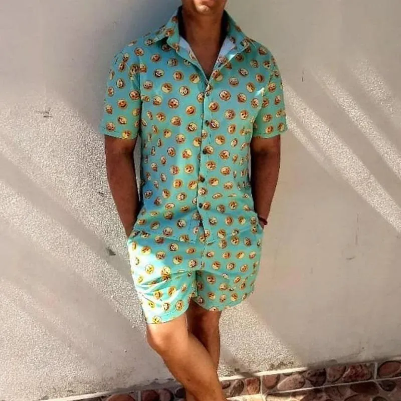 Men Floral Print Two-Piece Set