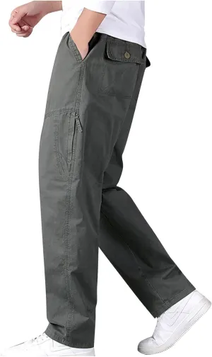 Men Lightweight Plus Size Pants Loose Lounge Pants Joggers Elastic Waist Pants Solid Soorts Pants Fall Basic Pants