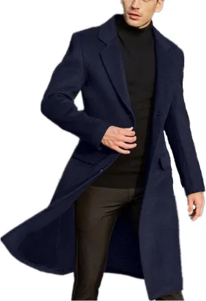Men Long Trench Coat Tweed Coat Wool Coat