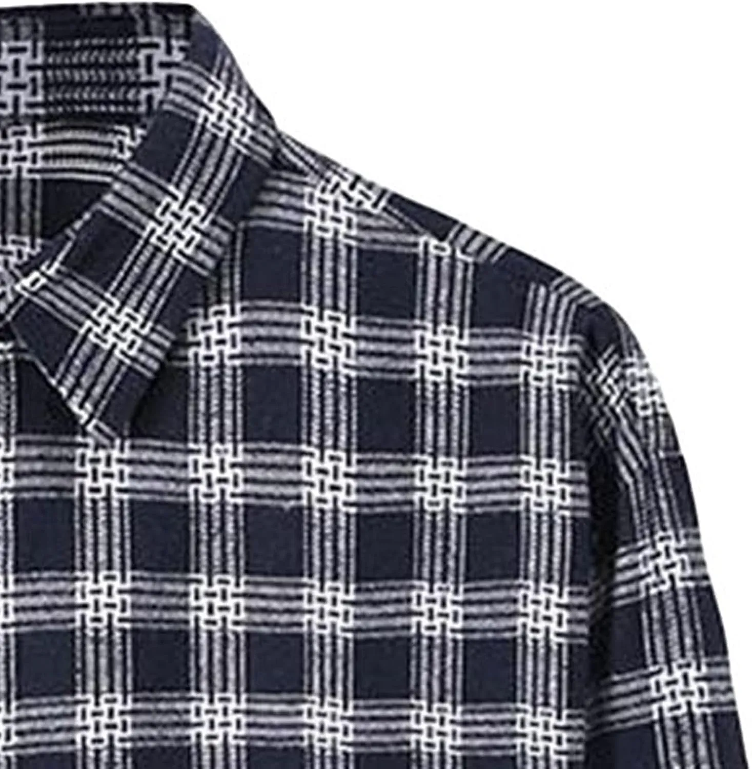 Men Plaid Casual Loose Shirt Jacket Loose Fit Midweight Plaid Shirt Lapel Long Sleeve Button Down Flannel Shirt