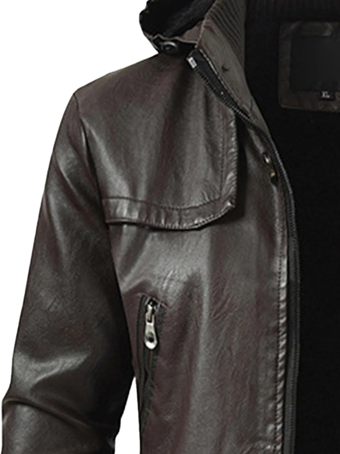 Men Pu Leather Zipper Trench Coat Hooded Casual Motorcycle Long Leather Jacket Vintage Biker Windbreaker With Belt