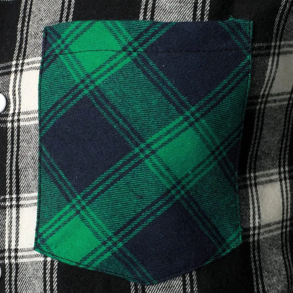 Men Women Color Block Plaid Shirt Patchwork Plaid Shirts Button Down Long Sleeve Casual Shirts
