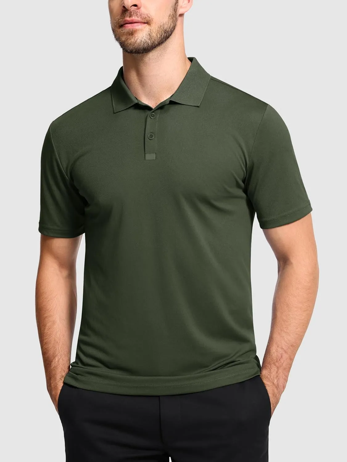 Men's 3 Packs Quick Dry Golf Polo Shirts Dry Fit Moisture Wicking Performance Summer Athletic Casual Short Sleeve Shirts