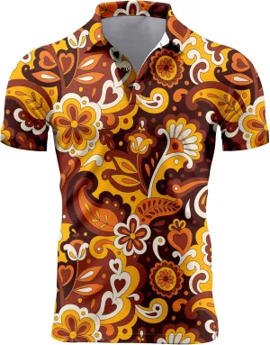 Mens 70s Golf Shirts for Men,Funny Golf Shirts for Men Short Sleeve,Mens 70s Shirt 70s Outfits for Men