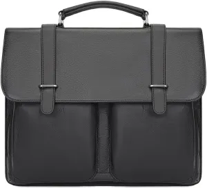 Men's Business Travel Briefcase Leather Messenger Bag Shoulder Water Resistant Anti-Theft Laptop Bag
