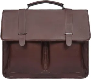 Men's Business Travel Briefcase Leather Messenger Bag Shoulder Water Resistant Anti-Theft Laptop Bag