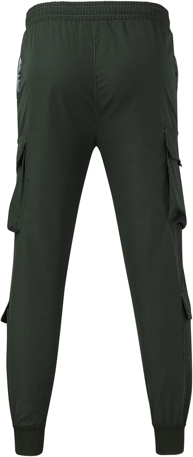 Men's Cargo Pants Elastic Waistband Chino Slim Skinny Gym Joggers Men's Cargo Pants Cotton Work Trousers Men Trousers