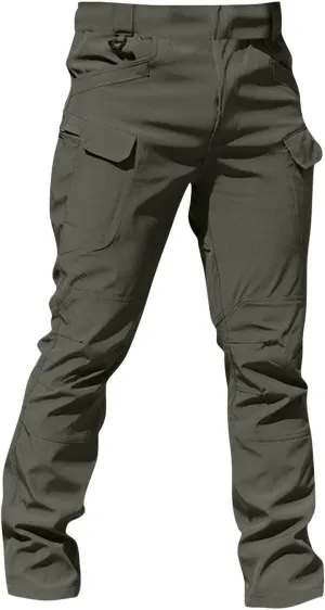 Mens Cargo Pants Multi Pockets Work Pants Hiking Baggy Casual Trousers Water Resistant Straight Tactical Pants