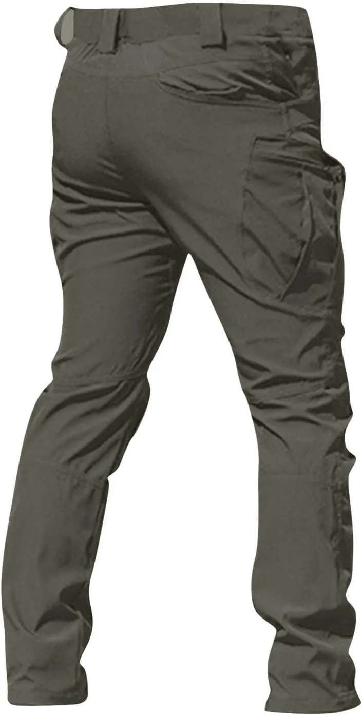 Mens Cargo Pants Multi Pockets Work Pants Hiking Baggy Casual Trousers Water Resistant Straight Tactical Pants