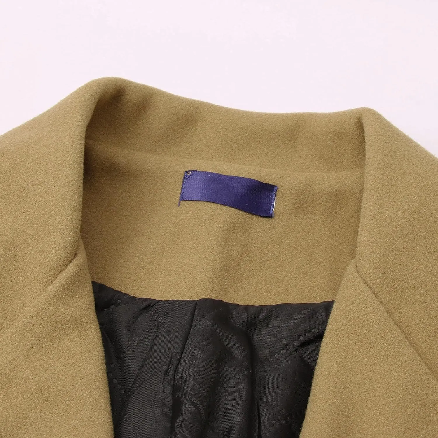 Mens Casual Trench Coat Loose Fit Single Breasted Notched Collar Pea Coat Winter Overcoat Mid Long Jacket Wih Pockets
