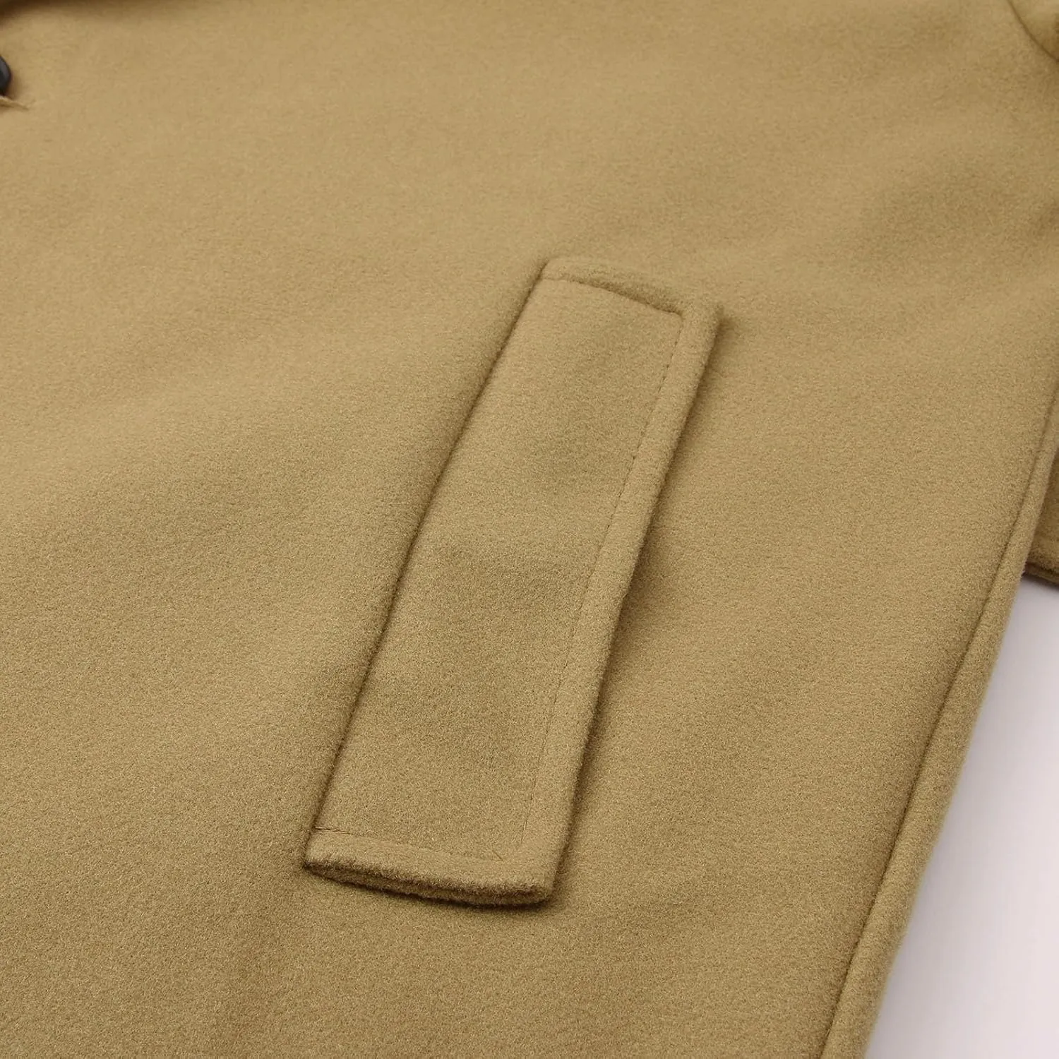 Mens Casual Trench Coat Loose Fit Single Breasted Notched Collar Pea Coat Winter Overcoat Mid Long Jacket Wih Pockets