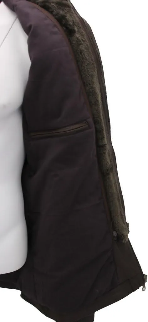 Mens Classic Warm Brown Leather Biker Jacket
