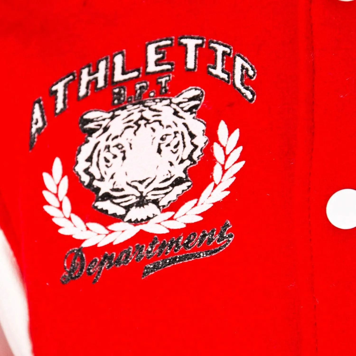 Men's Cotton Wool Baseball White PU Leather Sleeved Varsity Letterman Badged Bomber Jacket