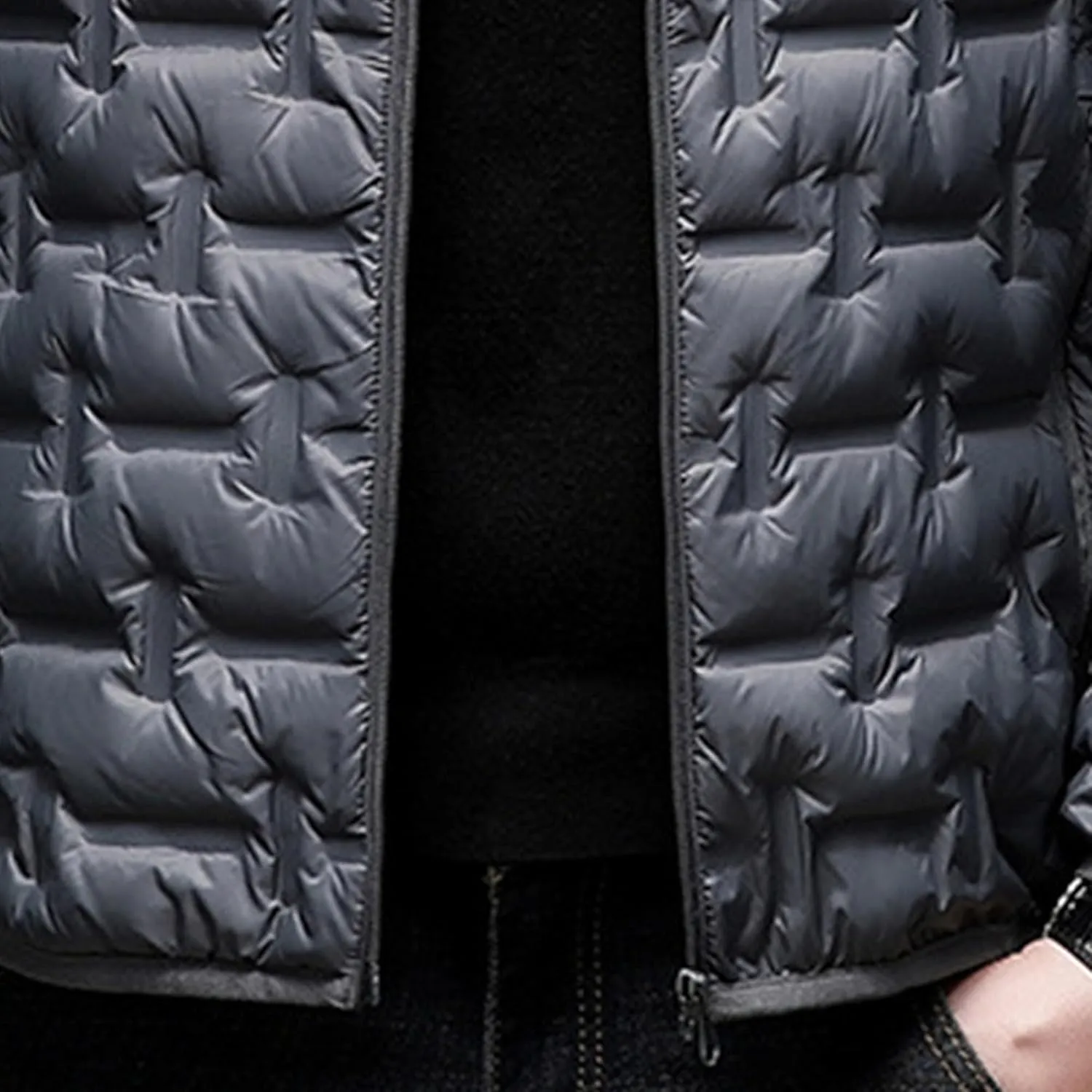 Men's Diamond Quilted Hooded Puffer Down Jacket Lightweight Packable Puffy Waterproof Winter Business Travel Coat