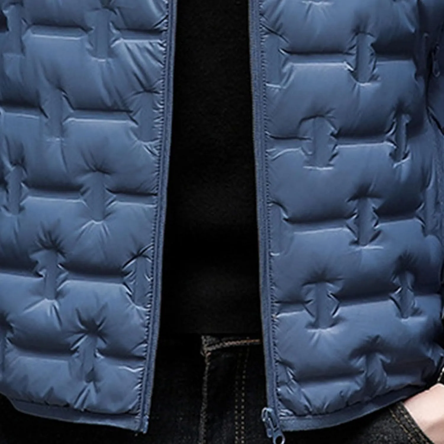 Men's Diamond Quilted Hooded Puffer Down Jacket Lightweight Packable Puffy Waterproof Winter Business Travel Coat