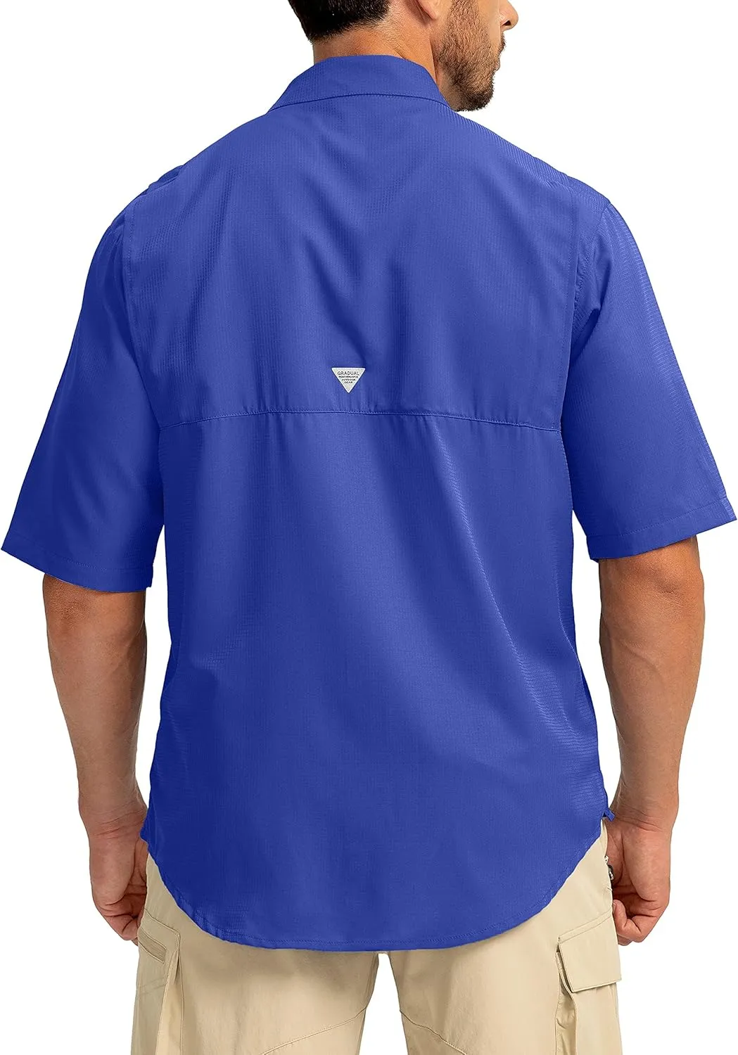 Men's Fishing Shirts with Zipper Pockets UPF 50  Lightweight Cool Short Sleeve Button Down Shirts for Men Casual Hiking