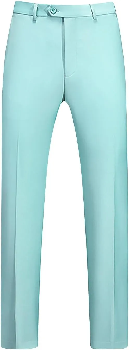 Mens Formal Trousers Smart Dress Pants Straight Leg Bottoms Casual Sweatpants Slim Suit Trouser Office Work Pant
