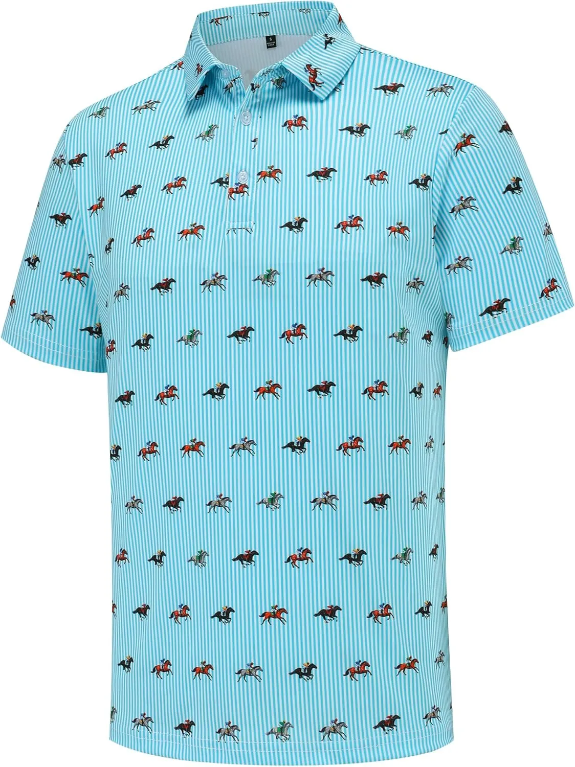 Mens Golf Polo Shirts Short Sleeve Performance Moisture Wicking Dry Fit Casual Print Funny Golf Polo Shirts for Men