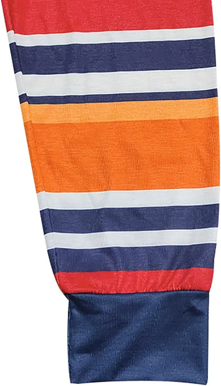 Mens Golf Shirt Colorful Striped Long Sleeve Henley T-Shirts V Neck Casual Lightweight Breathable Polo Shirt