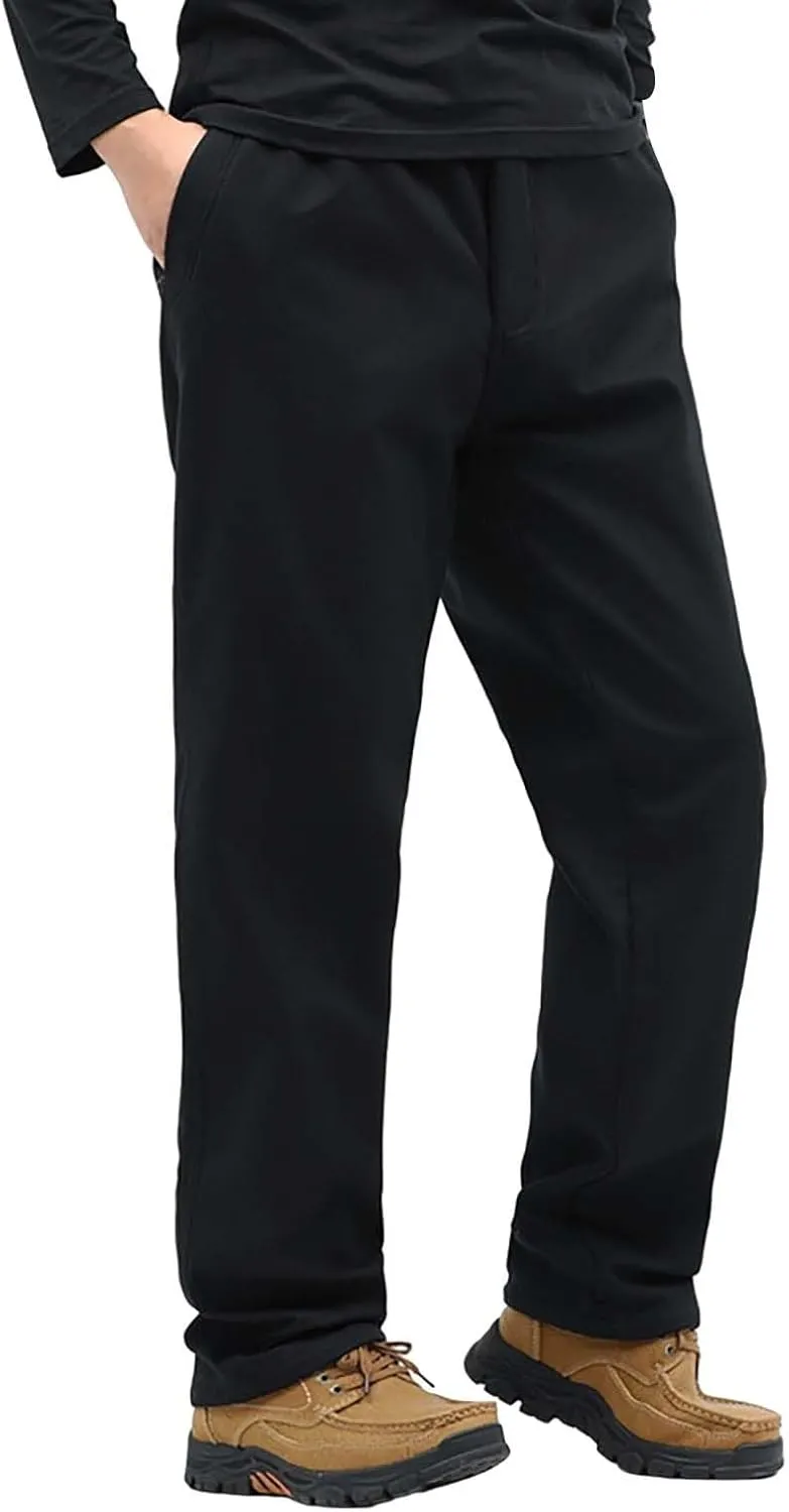 Men's Heavyweight Fleece Cargo Pants Thick Warm Joggers Pants Sherpa Workout Hiking Thermal Skiing Sweatpants