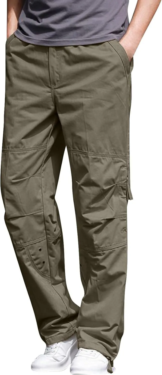 Mens Hiking Pants Mens Cargo Pants Relaxed Fit Tactical Pants Cargo Work Pants Cotton Trousers with Pockets