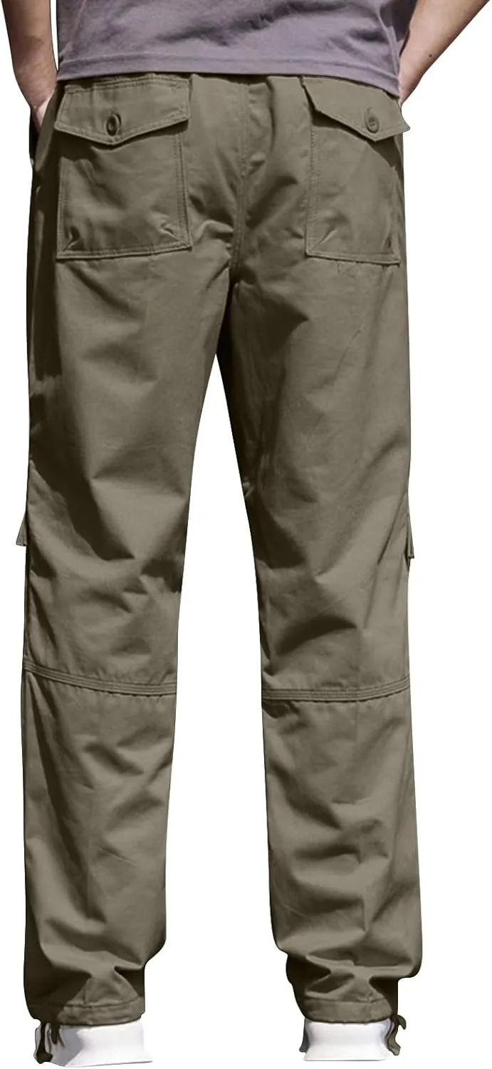 Mens Hiking Pants Mens Cargo Pants Relaxed Fit Tactical Pants Cargo Work Pants Cotton Trousers with Pockets