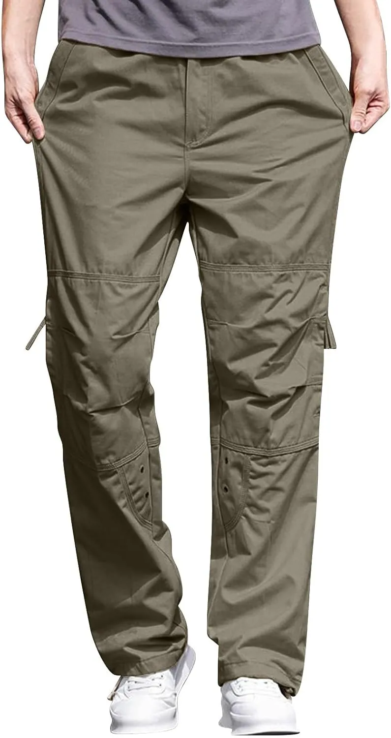 Mens Hiking Pants Mens Cargo Pants Relaxed Fit Tactical Pants Cargo Work Pants Cotton Trousers with Pockets