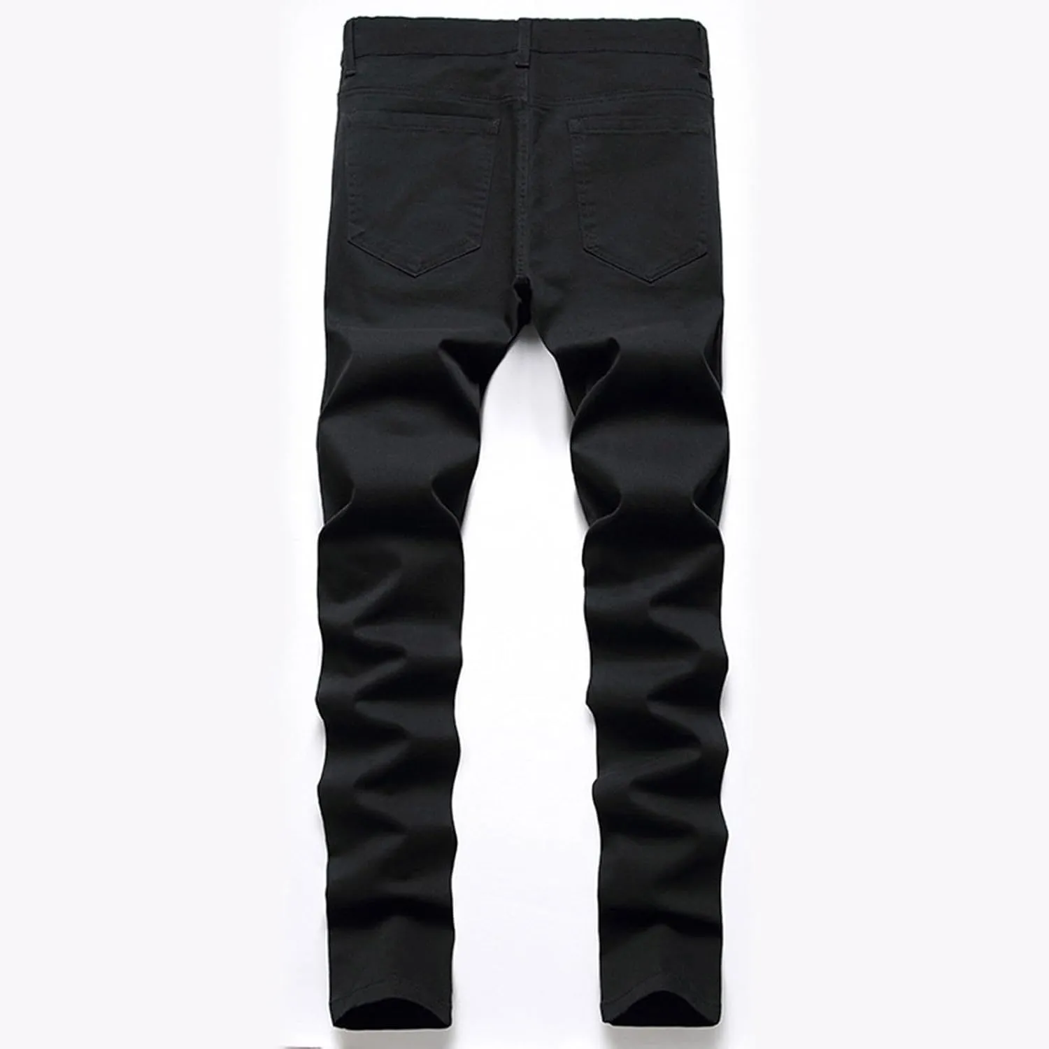 Mens Jeans Regular Fit Men's Loose Elastic Waist Denim Pants Lightweight Skinny Jeans Tapered Leg Trousers