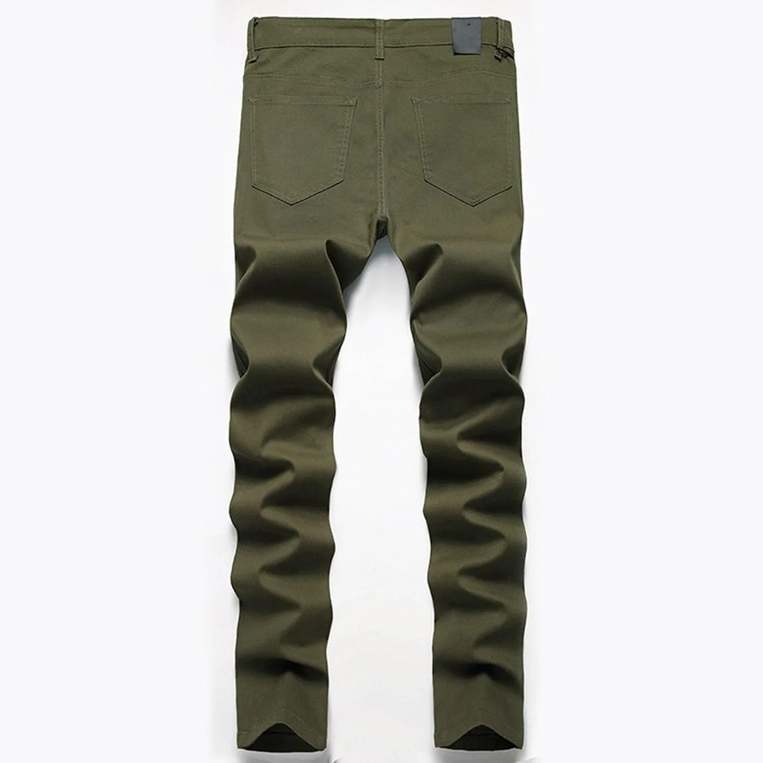 Mens Jeans Regular Fit Men's Loose Elastic Waist Denim Pants Lightweight Skinny Jeans Tapered Leg Trousers